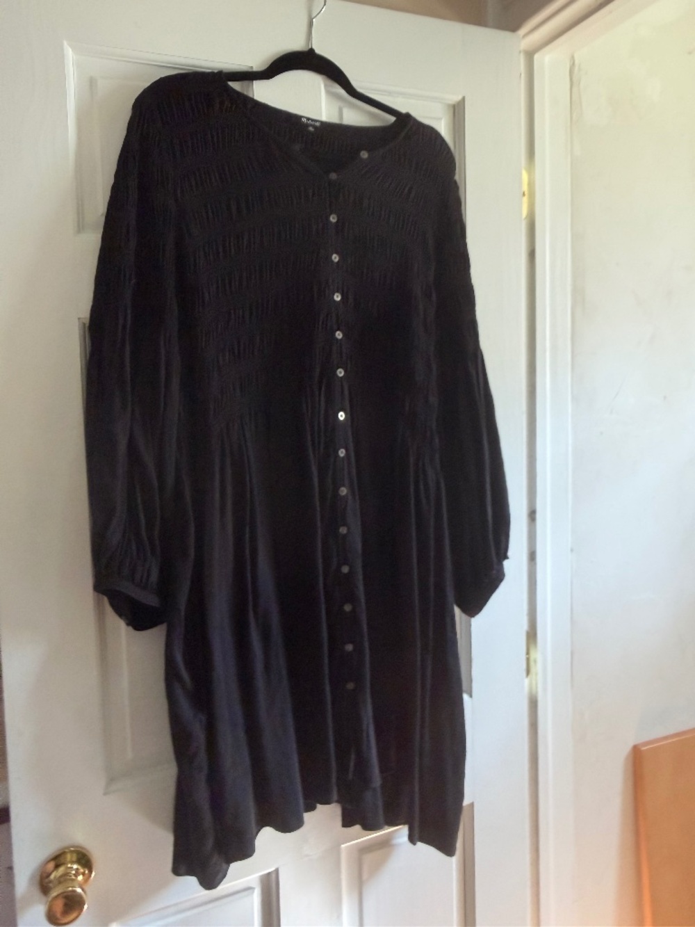 Smocked Shirtdress in Poplin